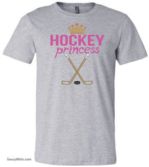 Girls Hockey Princess Shirt heather gray