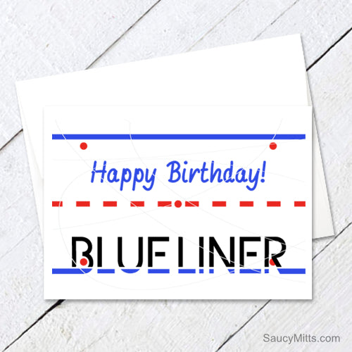hockey birthday card blue liner defense