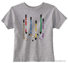 Colorful Hockey Sticks Toddler Shirt heather gray