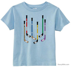 Colorful Hockey Sticks Toddler Shirt light blue