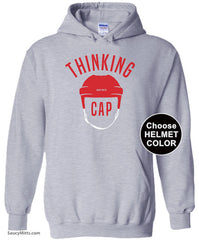 Hockey Helmet Thinking Cap Hoodie