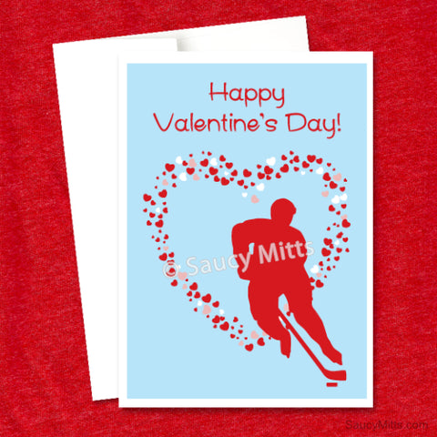 Hockey Valentine's Day Card Heart - Male