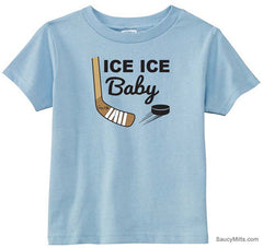 Ice Ice Baby Toddler Hockey Shirt light blue