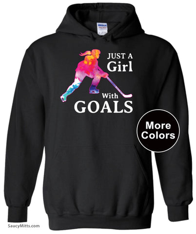 Just a Girl with Goals Hockey Hoodie