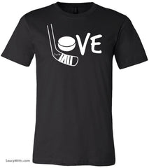 love hockey word shirt black