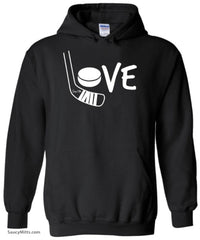 love hockey hoodie black