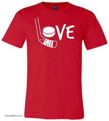 love hockey word shirt red