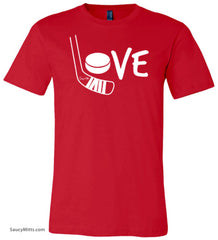 Love Hockey Word Shirt red