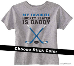 My Favorite Hockey Player is Daddy Toddler Shirt royal blue