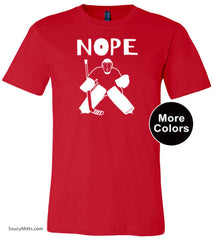 Nope Hockey Goalie Shirt red