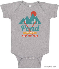 retro pond hockey infant onesie heather gray