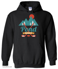Retro Pond Hockey Hoodie black