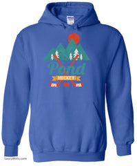 Retro Pond Hockey Hoodie royal blue