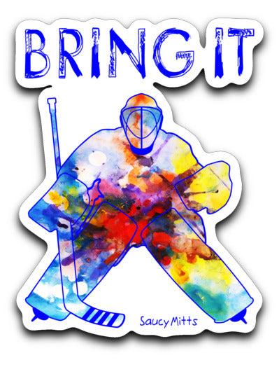 Bring It Hockey Goalie Watercolor Decal