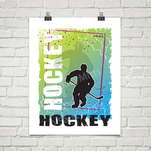 Abstract Hockey Player Poster