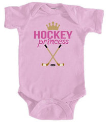 baby hockey princess infant bodysuit pink