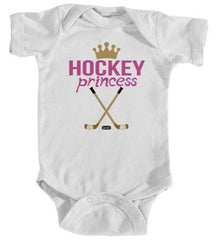 baby hockey princess infant bodysuit white