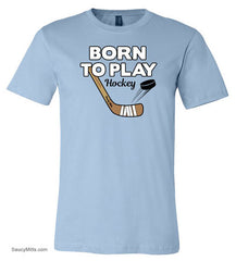 Born To Play Hockey Youth Shirt light blue