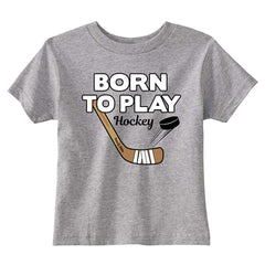 Born To Play Hockey Toddler Shirt heather gray