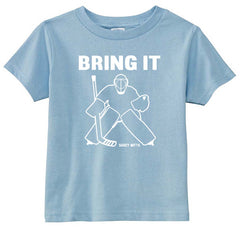 Bring It Hockey Goalie Toddler Shirt light blue