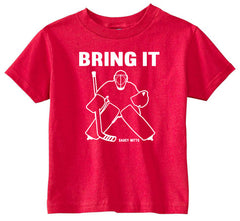 Bring It Hockey Goalie Toddler Shirt red
