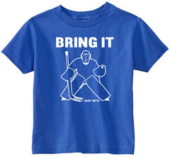 Bring It Hockey Goalie Toddler Shirt royal blue