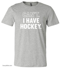 Can't I Have Hockey Youth Hockey Shirt heather gray