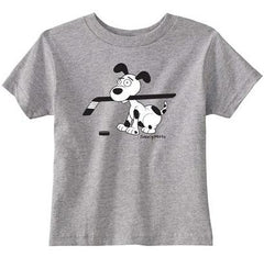 cartoon hockey dog infant toddler shirt heather gray