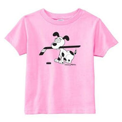 cartoon hockey dog infant toddler shirt pink