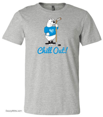 Chill Out Polar Bear Youth Hockey Shirt heather gray