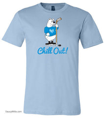 Chill Out Polar Bear Youth Hockey Shirt light blue