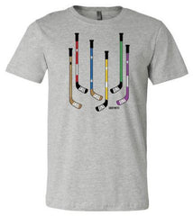 Colorful Hockey Sticks Youth Hockey Shirt heather gray