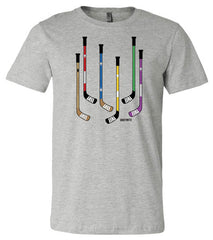 Colorful Hockey Sticks Shirt heather gray