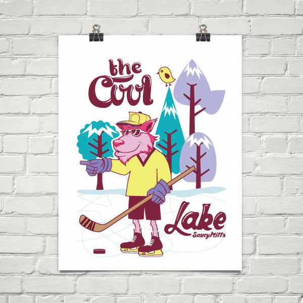 cool hockey wolf poster