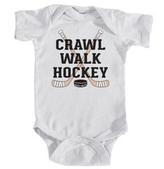 crawl walk hockey infant bodysuit white