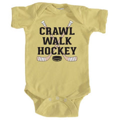 crawl walk hockey infant bodysuit banana yellow