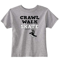 Crawl Walk Skate Hockey Toddler Shirt heather gray