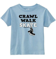 Crawl Walk Skate Hockey Toddler Shirt light blue