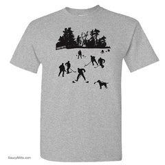 day on the lake kids hockey shirt heather gray