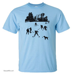 day on the lake kids hockey shirt light blue