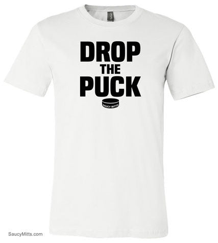 Drop the Puck Youth Hockey Shirt white