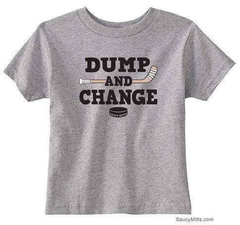 Dump and Change Hockey Toddler Shirt - Color heather gray