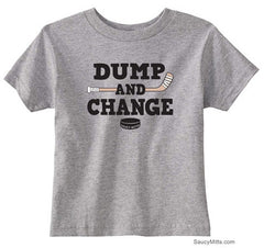 Dump and Change Hockey Toddler Shirt - Color heather gray