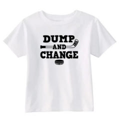 dump and change hockey infant toddler shirt white