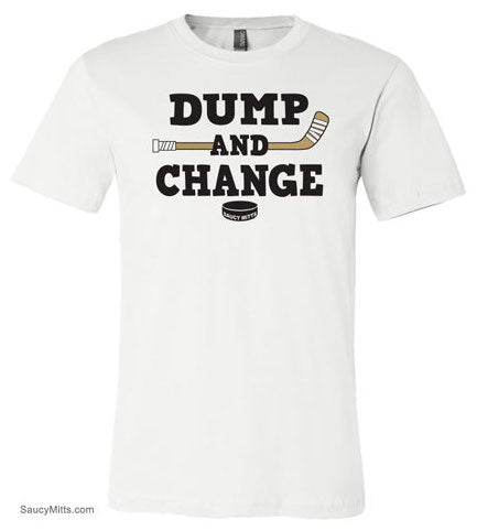 Dump and Change Youth Hockey Shirt Color white