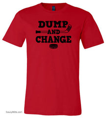 Dump and Change Youth Hockey Shirt red