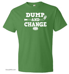 Dump and Change Youth Hockey Shirt White green apple