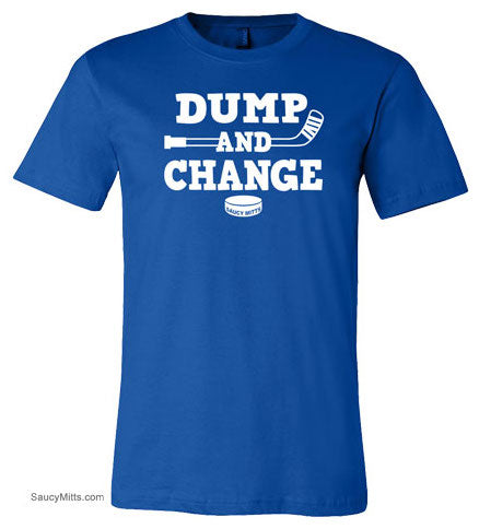Dump and Change Hockey Shirt White royal blue