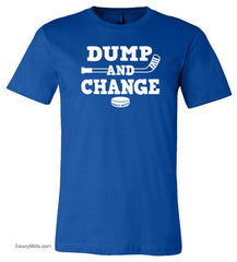 Dump and Change Youth Hockey Shirt White royal blue