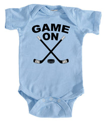 Game On Hockey Baby Bodysuit light blue